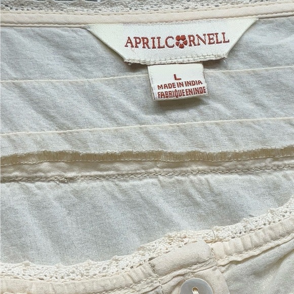 April Cornell Cream Blouse with Embroidered Details - Picture 4 of 5